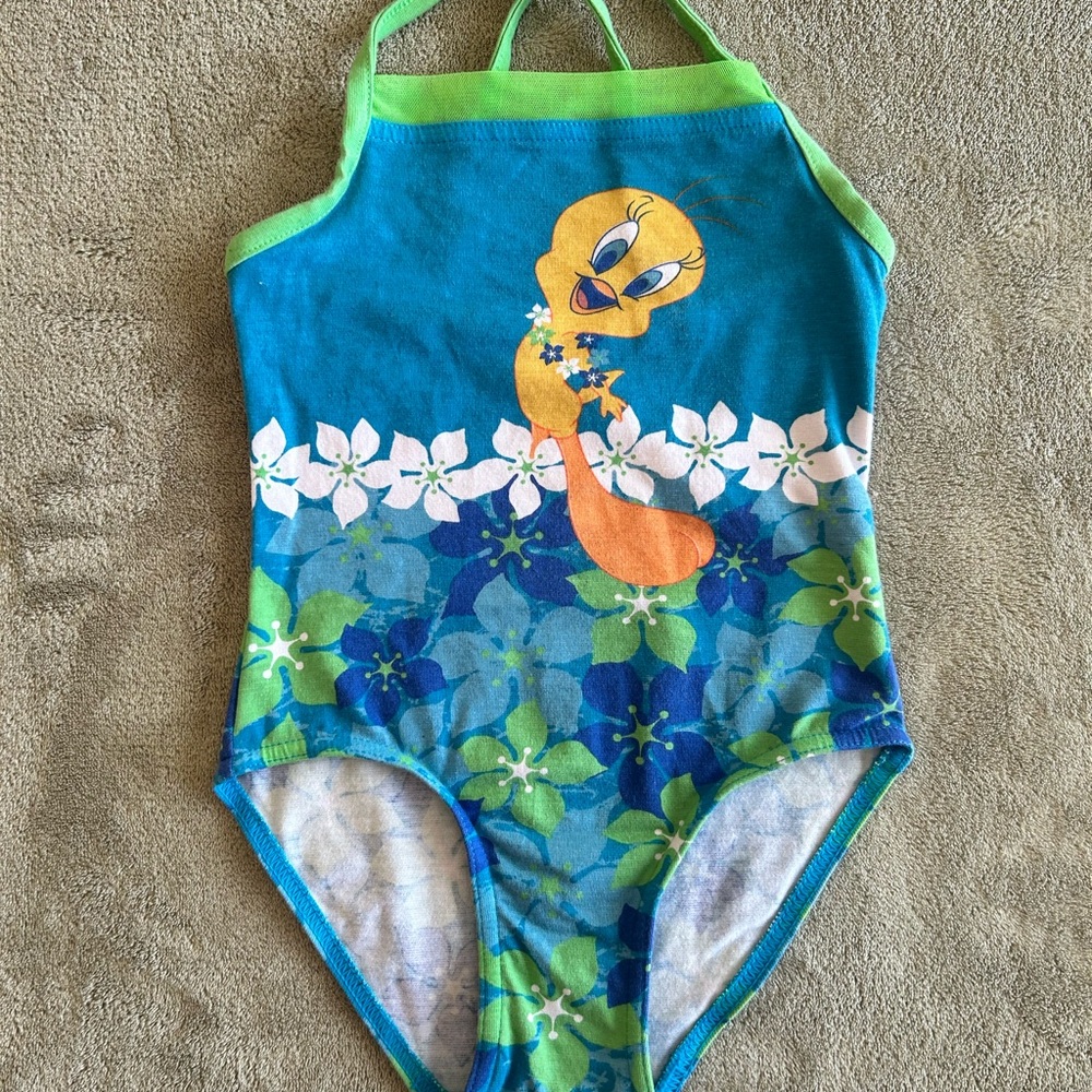 Warner Bros. Blue and Green Tweety Bird One Piece
